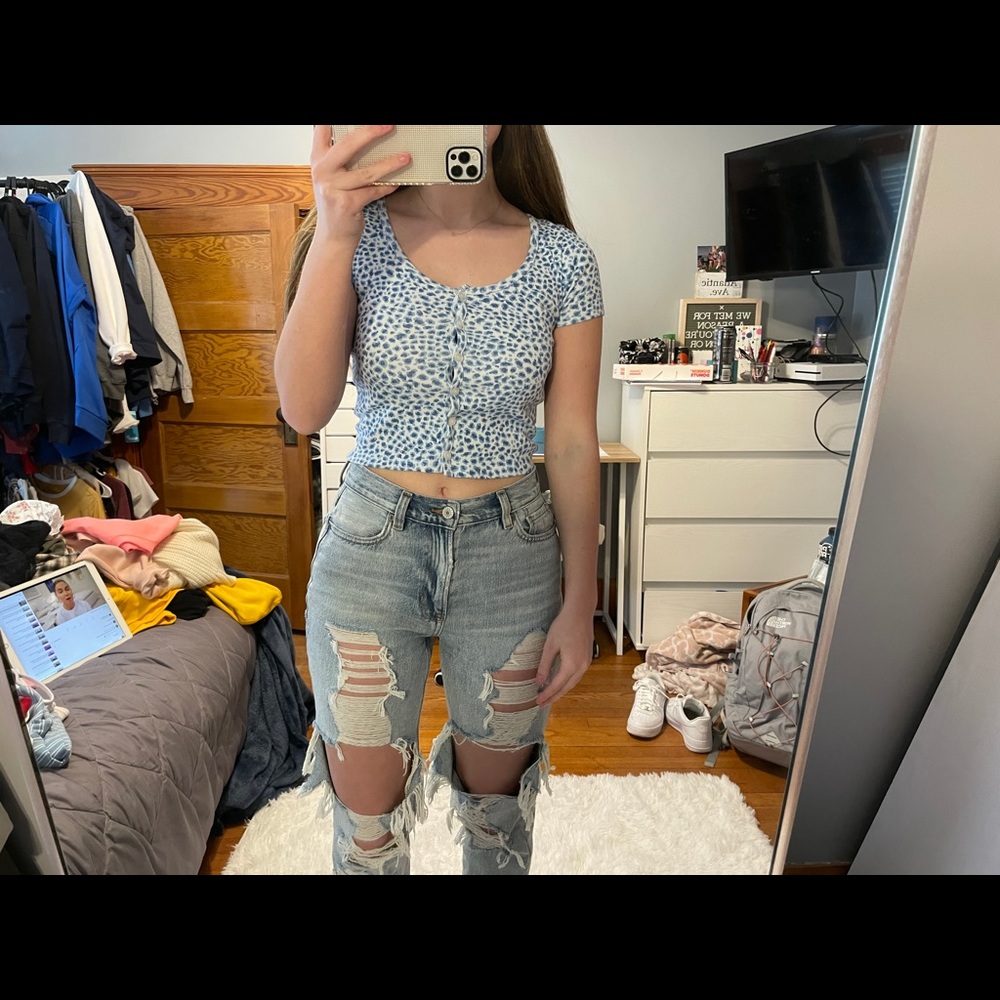 new with tags brandy blue cheetah zelly top